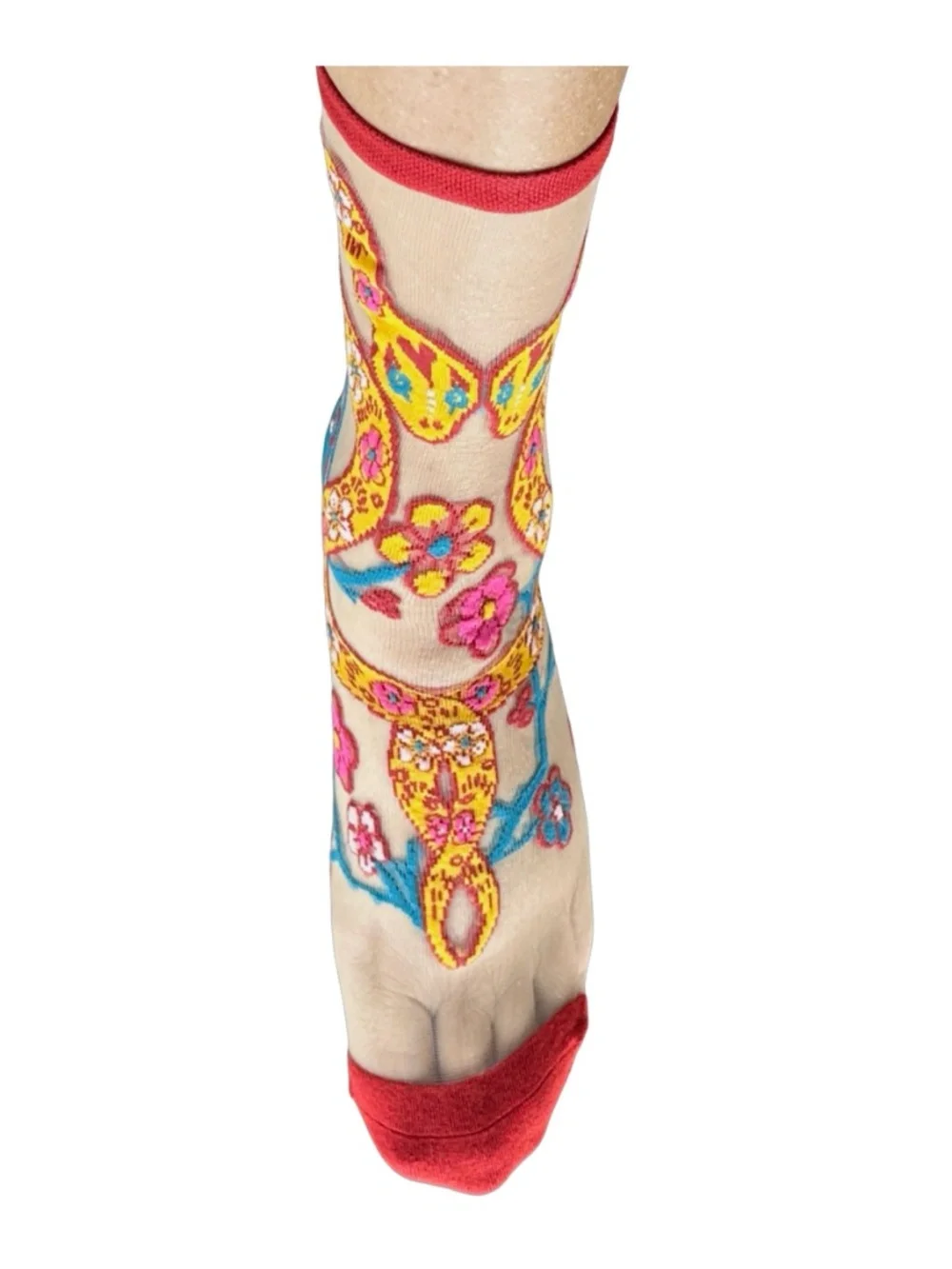 SOCK CANDY Women’s Multicolor Sheer Socks ONE SIZE Year of the Snake